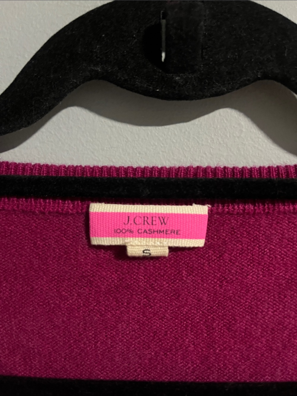 J Crew Raspberry V Neck Cashmere Sweater - Picture 2 of 4